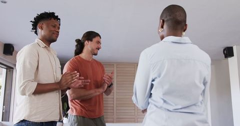 Friends Meeting and Sharing Moments at Home