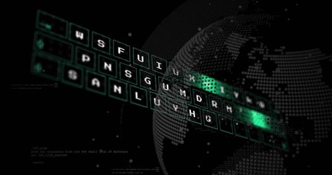 Data Processing Over Digital Globe With Binary Interface - Download Free Stock Images Pikwizard.com