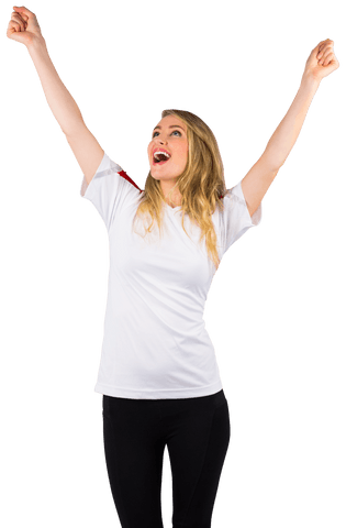 Joyful Transparent Cheerleader With Raised Arms Celebrating Victory - Download Free Stock Videos Pikwizard.com