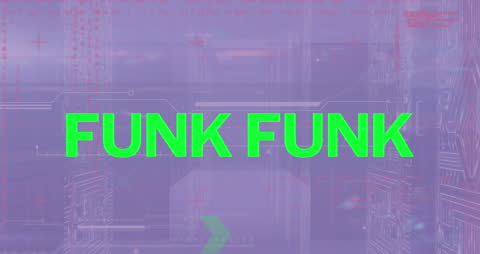 Futuristic Data Animation with Funk Text Overlay
