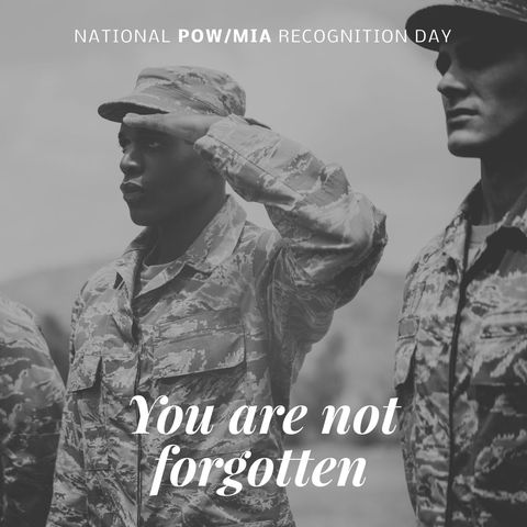 national pow/mia recognition day with saluting soldiers - Download Free Stock Templates Pikwizard.com
