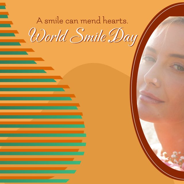 World Smile Day Celebration Card with Smiling Woman - Download Free Stock Templates Pikwizard.com