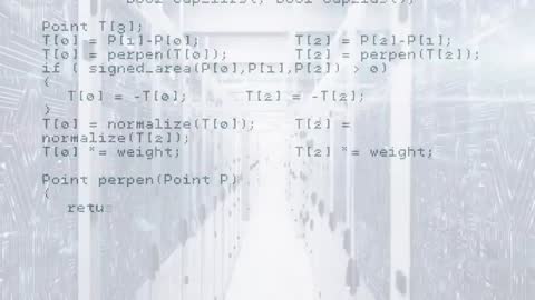 Cybersecurity Code Overlaying Server Room Visuals