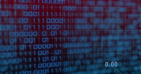 Abstract Digital Binary Code Matrix in Red and Blue Tones - Download Free Stock Images Pikwizard.com