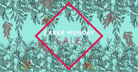 Cyber Monday Sale Motion Graphic with Floral Background
