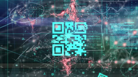 Futuristic QR Code Technology with Digital Data Network