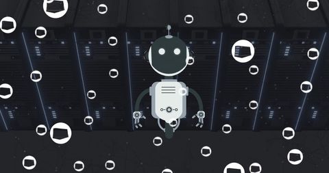 AI Chatbot Amidst Server for Digital Interface Concept - Download Free Stock Images Pikwizard.com