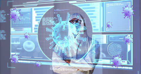 Sci-Fi Inspired Virus Research in High-Tech Laboratory