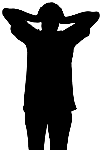 Silhouette of sportswoman displaying competitive emotion on transparent background
