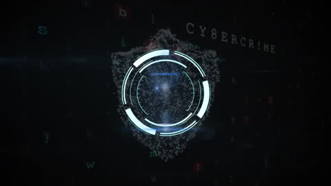 Futuristic Cyber Security Concept with Animated Shield