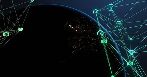 global data network connections illuminating at night - Download Free Stock Images Pikwizard.com