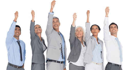 Transparent Cheerful Business Team Raising Hands in Succession - Download Free Stock Videos Pikwizard.com