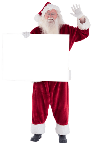 transparent santa waving holding blank sign - Download Free Stock Videos Pikwizard.com