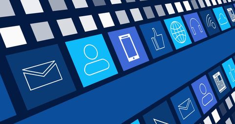 Digital Interface with Social Media Concept Icons in Blue Tones - Download Free Stock Images Pikwizard.com
