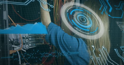 Futuristic Technology Concept with Data Visualization Elements