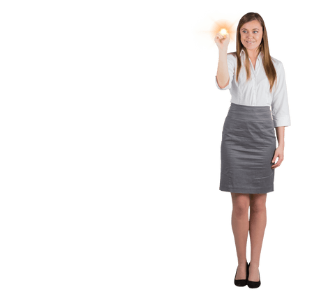 business woman illustrating brilliant idea on transparent background - Download Free Stock Videos Pikwizard.com