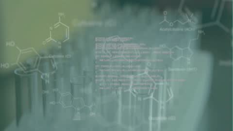 Digital Data Overlay with Chemical Formulas in Laboratory Setting