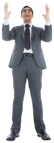 joyful businessman celebrating with raised arms transparent - Download Free Stock Videos Pikwizard.com