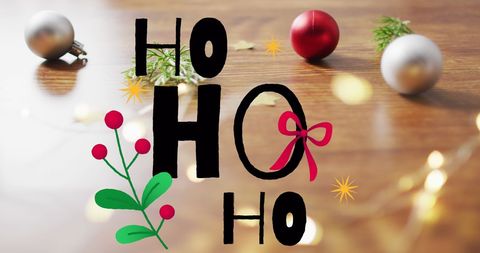 Festive Ho Ho Ho With Christmas Ornaments