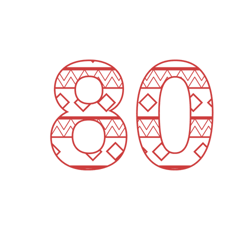 transparent red number 80 with tribal patterns for celebrations - Download Free Stock Videos Pikwizard.com