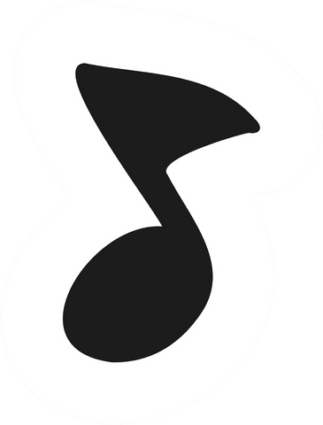 stylized black eighth note with bold white outline on transparent background - Download Free Stock Videos Pikwizard.com