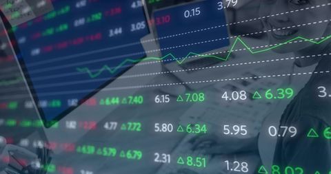 Stock Market Data Processing Displayed on Office Monitors - Download Free Stock Images Pikwizard.com