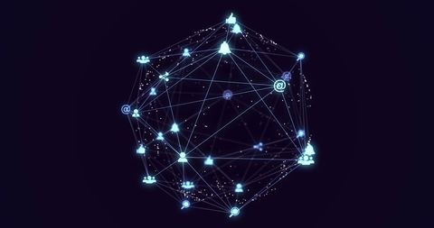 Global Network with Digital Connection Icons on Dark Background - Download Free Stock Images Pikwizard.com
