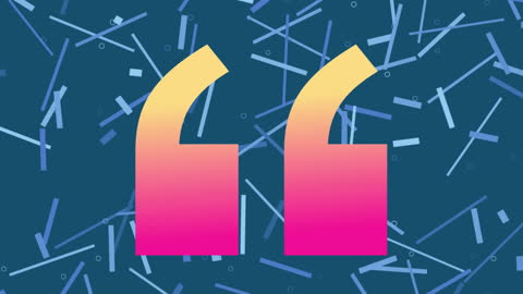 Neon Quotation Marks on Abstract Background Animation