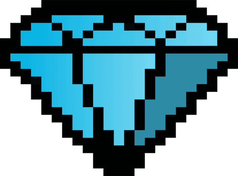 pixel art diamond with turquoise gradient transparency - Download Free Stock Videos Pikwizard.com