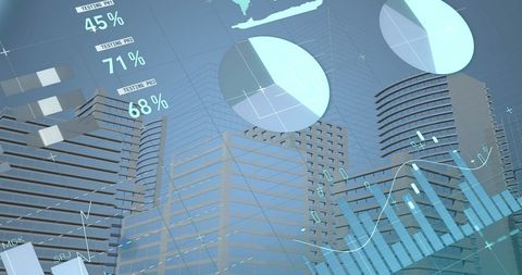 Futuristic Data Analytics Overlay on Cityscape - Download Free Stock Images Pikwizard.com