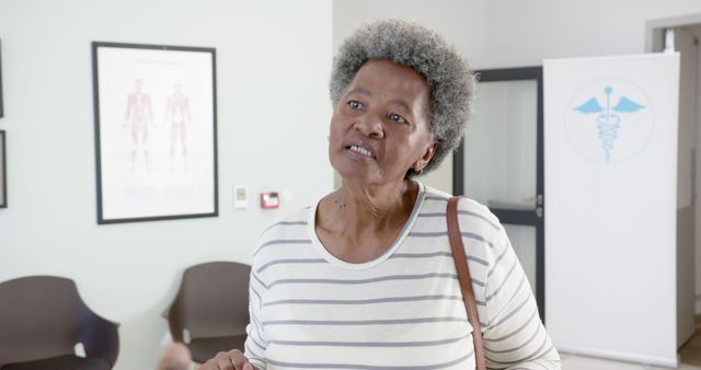 Elderly Woman Waiting in Medical Office for Doctor's Appointment - Download Free Stock Images Pikwizard.com