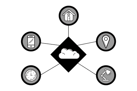 digital cloud computing connection illustration on transparent background - Download Free Stock Videos Pikwizard.com