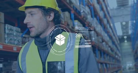 Warehouse Worker Using Augmented Reality for Order Management - Download Free Stock Images Pikwizard.com