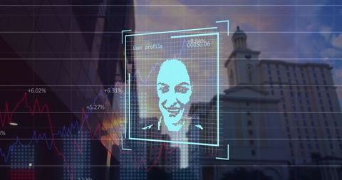 digital interface overlay with financial data displayed - Download Free Stock Images Pikwizard.com