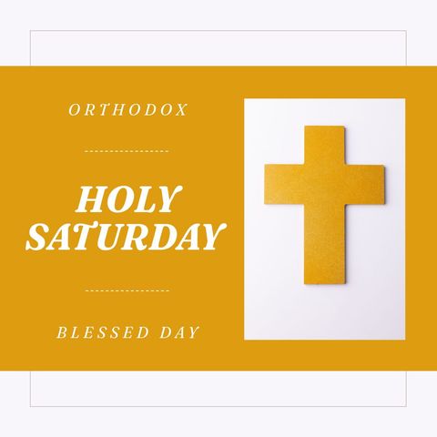 Orthodox Holy Saturday Card with Cross Symbol