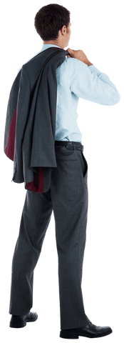 Asian Businessman Holding Jacket Over Shoulder on Transparent Background - Download Free Stock Videos Pikwizard.com