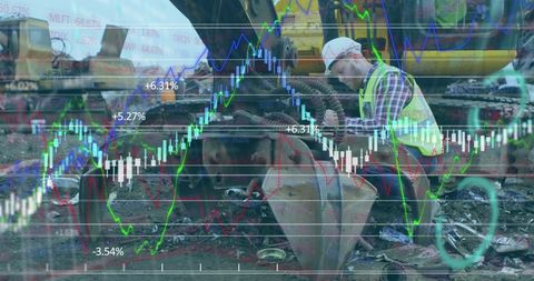 Recycling Concepts Visualized with Financial Data Overlay - Download Free Stock Images Pikwizard.com