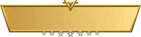 Luxurious gold banner with v-emblem and silver stars transparent