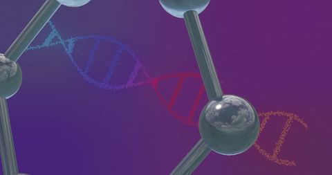 Futuristic molecular structure and dna sequence concept