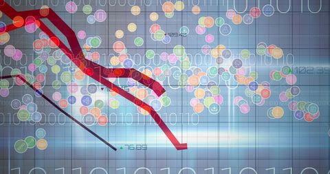 Dynamic digital data pattern with graph and binary code