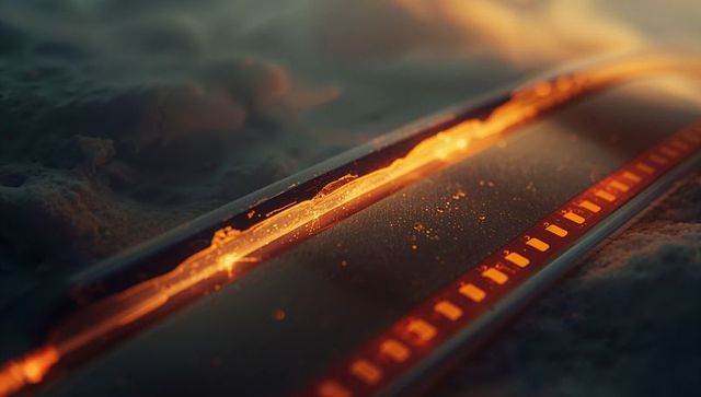 Narrow channel with molten material on granular base