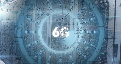 Futuristic 6G Communication Technology with Mathematical Patterns - Download Free Stock Images Pikwizard.com