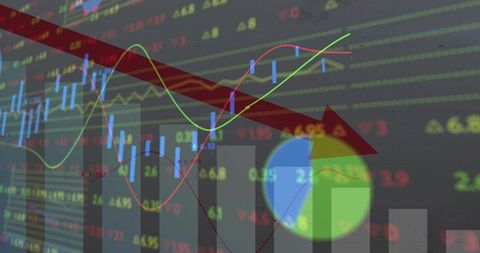 Futuristic Trading Interface with Declining Trend