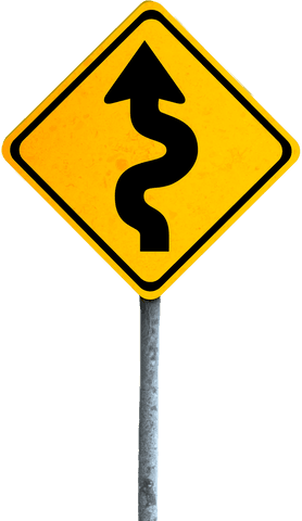 curvy road ahead sign with transparent background, ideal for warning concepts - Download Free Stock Videos Pikwizard.com