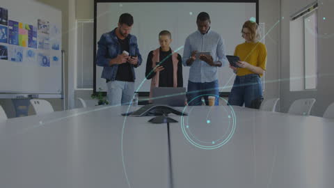 Diverse Business Team Engaged with Collaborative Technology