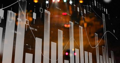 Abstract Financial Chart with Blurred City Lights - Download Free Stock Images Pikwizard.com