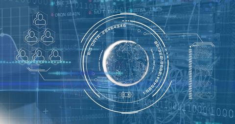 Futuristic Data Processing with Digital Global Network Interface - Download Free Stock Images Pikwizard.com