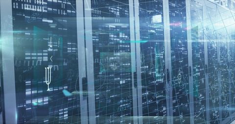 Data Processing with Mathematical Interface on Server Racks - Download Free Stock Images Pikwizard.com