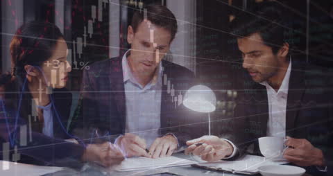 Diverse Business Team Analyzing Financial Data Projection