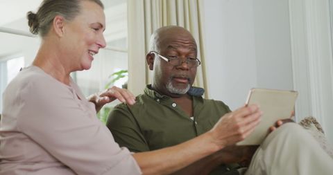 Senior Couple Using Tablet at Home - Download Free Stock Images Pikwizard.com